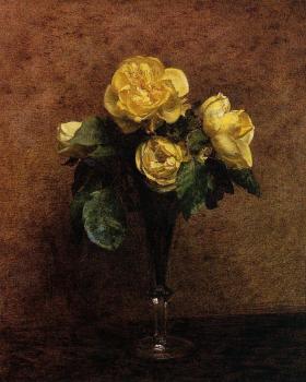 Henri Fantin-Latour : Fleurs Roses Marechal Neil